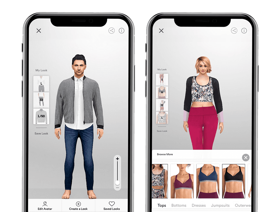 Style.me published mobile fitting interfaces