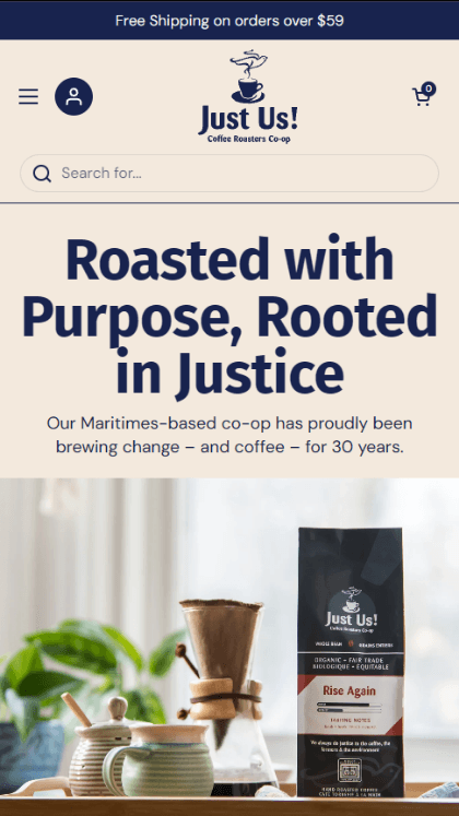 Just Us! online coffee store