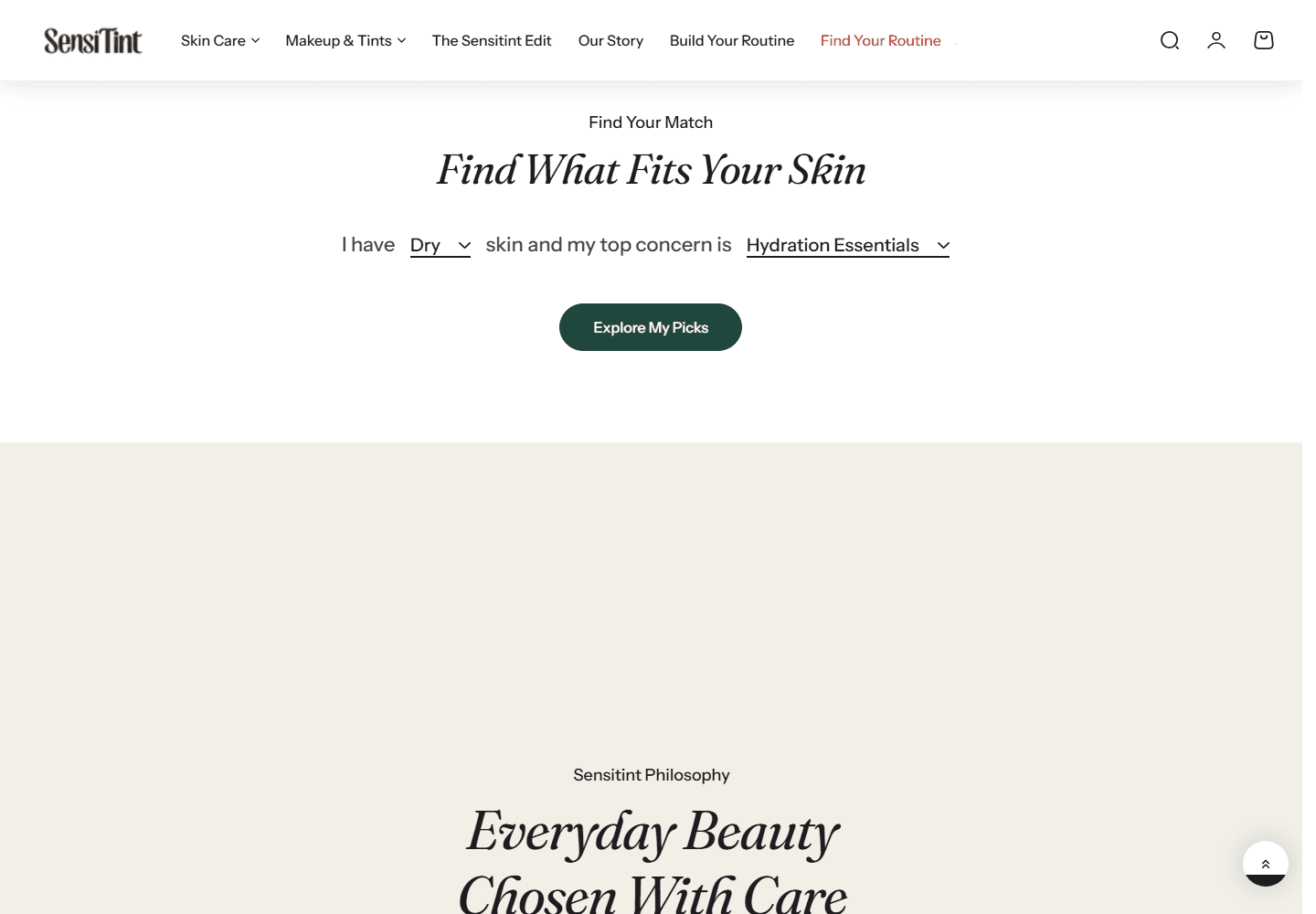 Sensitint’s skin fit finder